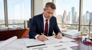 Houston attorney reviewing site contracts to determine who is liable for a construction accident in Texas
